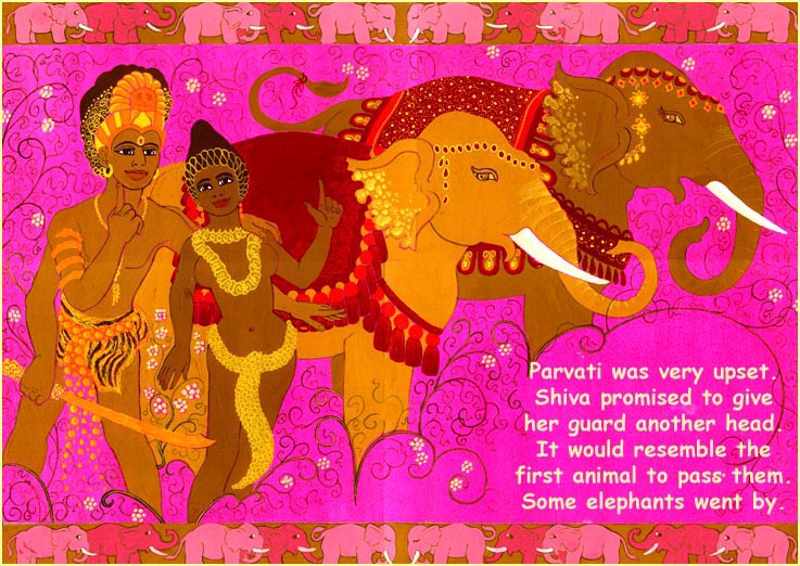 Shiva and Parvati see some elephants