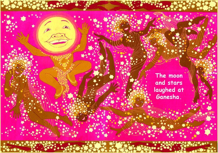 Moon and stars laugh at Ganesha