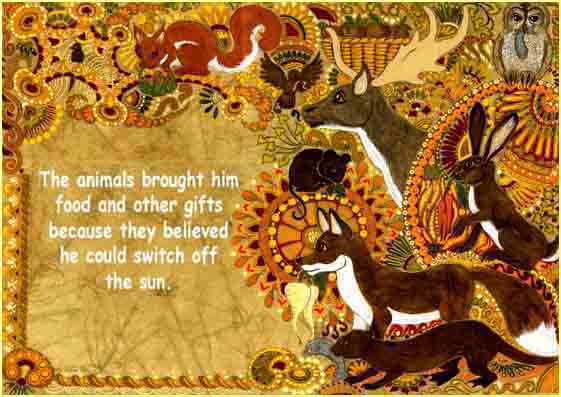The animals bring gifts