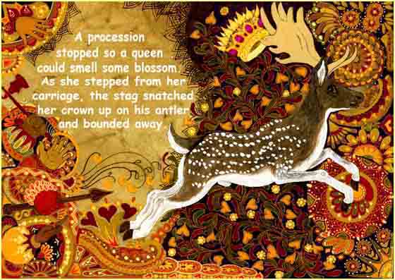 Stag steals the queen's crown