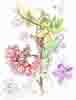 Japonica, Periwinkle and Flowering Currant